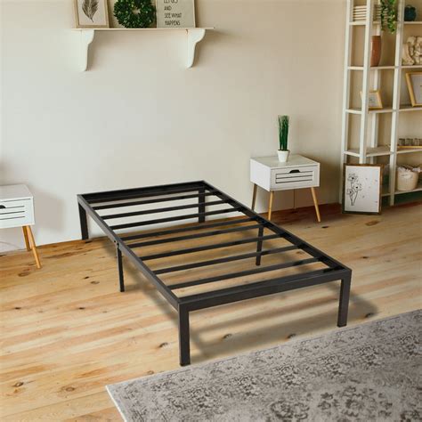 metal bed frame no box spring needed|foldable bed frame with storage.